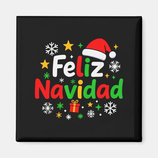 Feliz Navidad Pajamas Shirt, Cute Spanish Mexican  Magnet (Front)