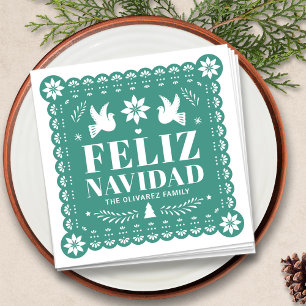 Feliz Navidad Papel Picado Christmas Napkins
