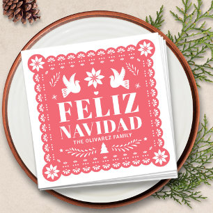 Feliz Navidad Papel Picado Christmas Napkins