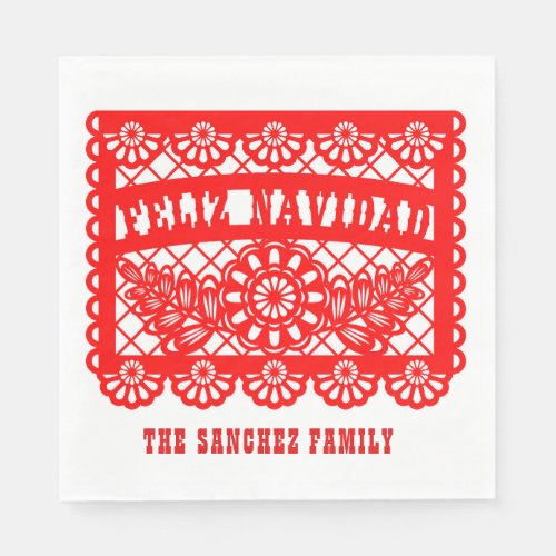 Feliz Navidad Papel Picado Napkins