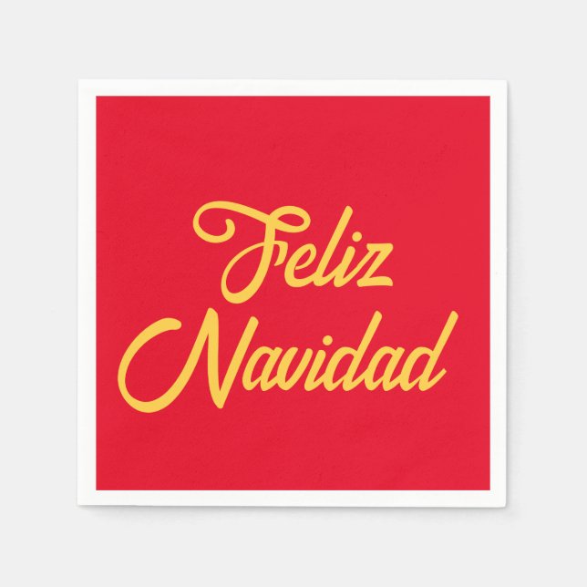 Feliz Navidad Paper Napkin  (Front)
