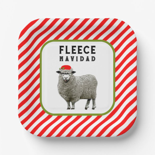 Feliz Navidad Party Paper Plates (Front)