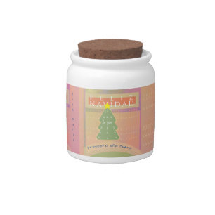 "Feliz Navidad"Peace and Happy New Year Candy Jar