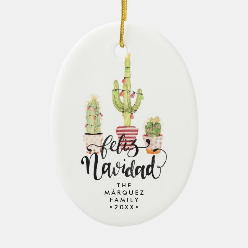 Feliz Navidad Personalized Christmas Ornament