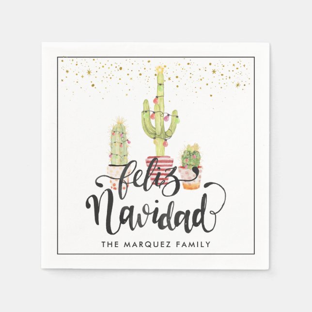 Feliz Navidad | Personalized Christmas Party Napkins (Front)