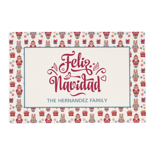 Feliz Navidad Personalized Placemat (Front)