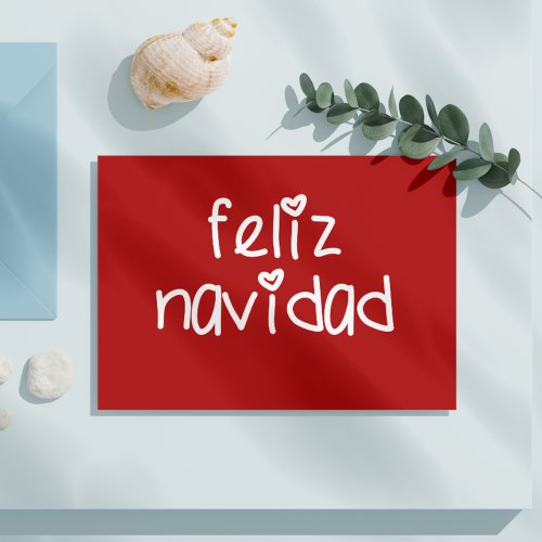 Feliz Navidad _ Personalized Red Christmas Postcard