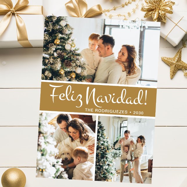 Feliz Navidad Photo Collage Holiday Card (Creator Uploaded)