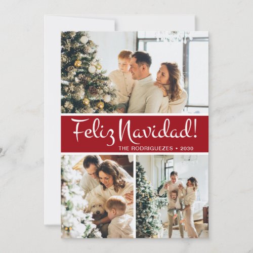 Feliz Navidad Photo Collage Holiday Card