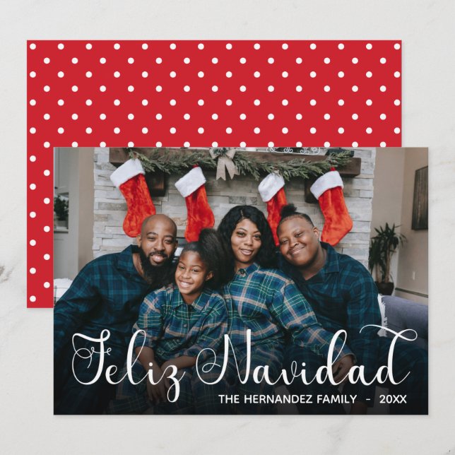 Feliz Navidad Photo Holiday Card (Front/Back)