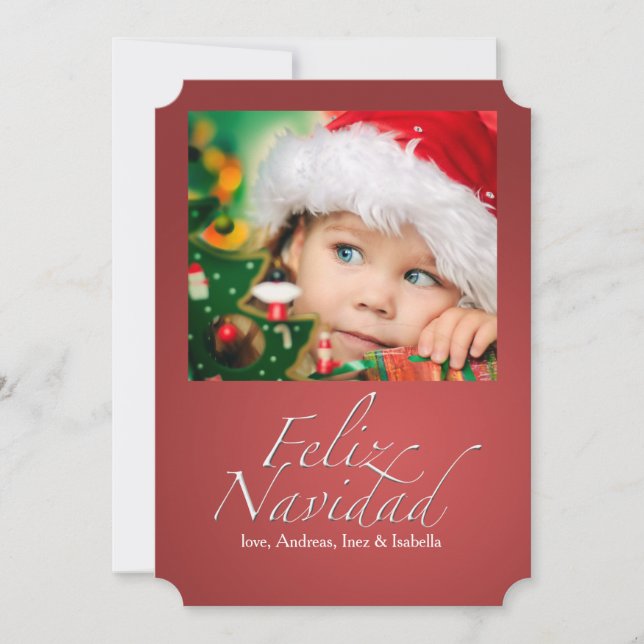 Feliz Navidad Photo Holiday Card (Front)