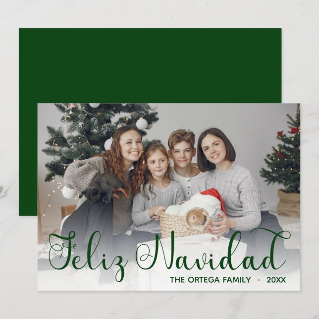 Feliz Navidad Photo Holiday Card (Front/Back)