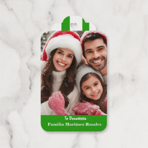 Feliz Navidad Photo Spanish Xmas Holidays Foil Gift Tags