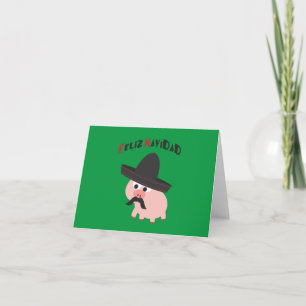 Feliz Navidad! Pig Holiday Card