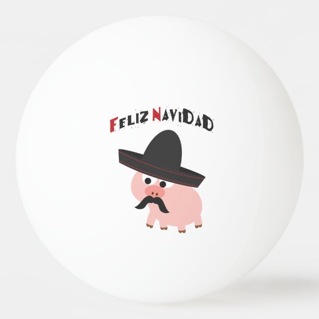 Feliz Navidad! Pig Ping-Pong Ball (Front)