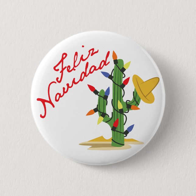 Feliz Navidad Pinback Button (Front)