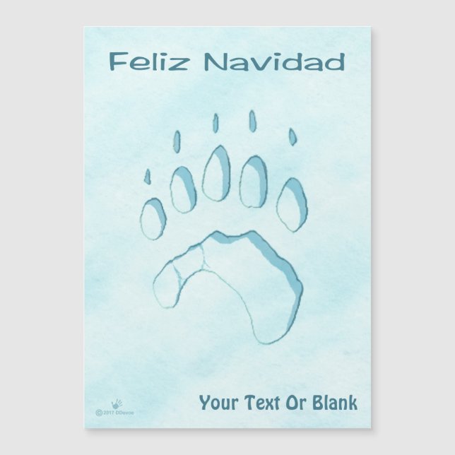 Feliz Navidad - Polar Bear Paw Print (Front)