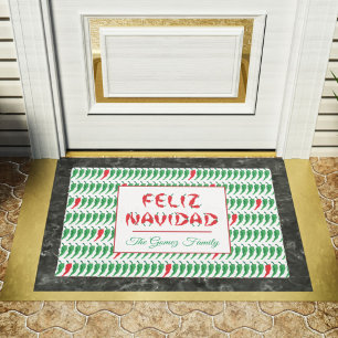 Feliz Navidad Red Chile Pepper Doormat
