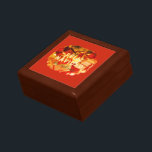 Feliz Navidad Red Gold Festive Elegant Christmas Gift Box<br><div class="desc">Christmas design of framed gift boxes. Red and gold with personalized family name.</div>