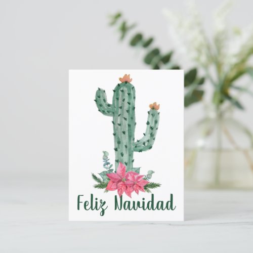 Feliz Navidad Saguaro Christmas Cactus Postcard