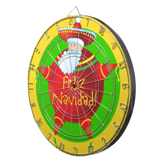 Feliz Navidad Santa Claus Cowboy Dartboard