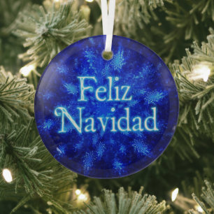 Feliz Navidad - Snowburst Glass Ornament