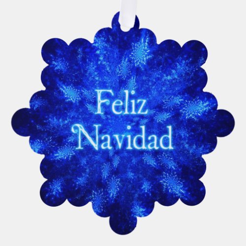 Feliz Navidad _ Snowburst  Ornament Card