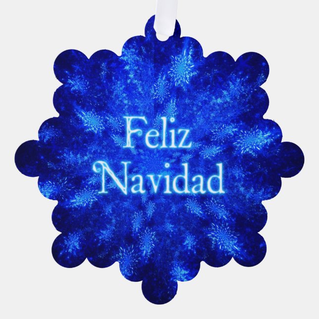 Feliz Navidad - Snowburst  Ornament Card (Front)