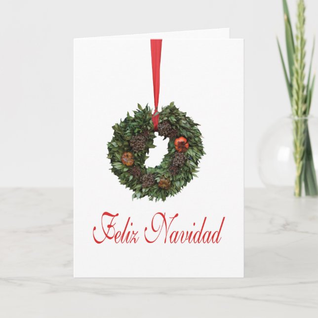 Feliz Navidad Spanish Christmas Card (Front)