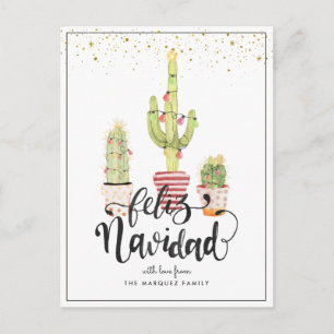 Feliz Navidad Spanish Christmas Greeting Holiday Postcard