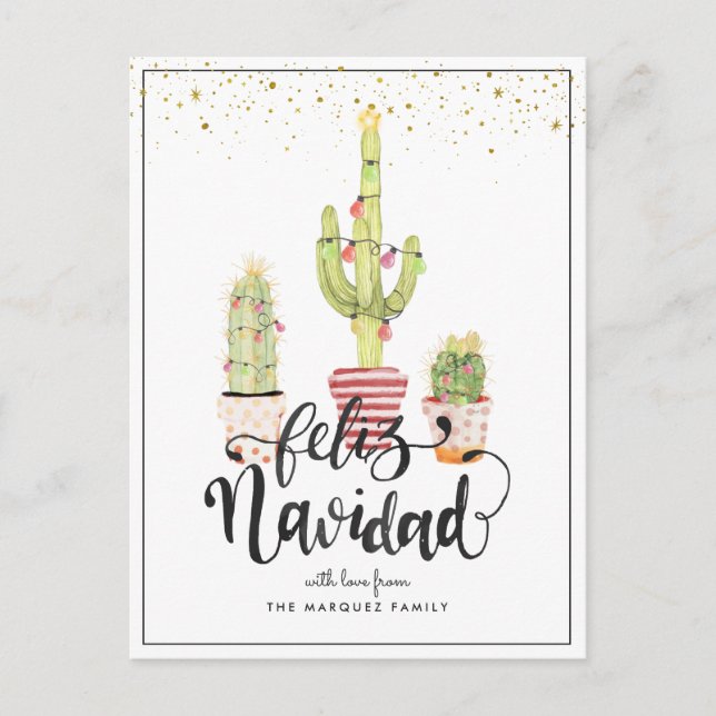 Feliz Navidad | Spanish Christmas Greeting Holiday Postcard (Front)