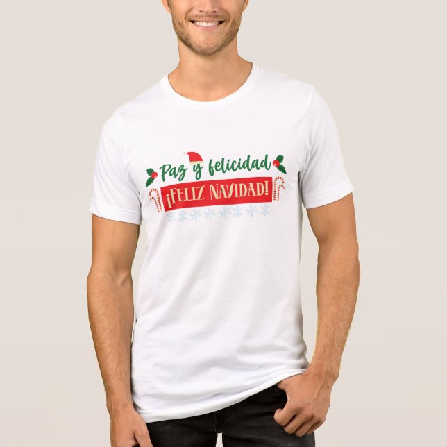 Feliz Navidad Spanish Christmas Holidays  Tri-Blend Shirt (Front)