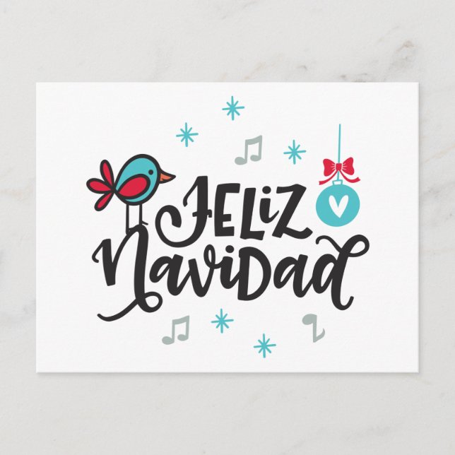 Feliz Navidad, Spanish Christmas Postcard (Front)