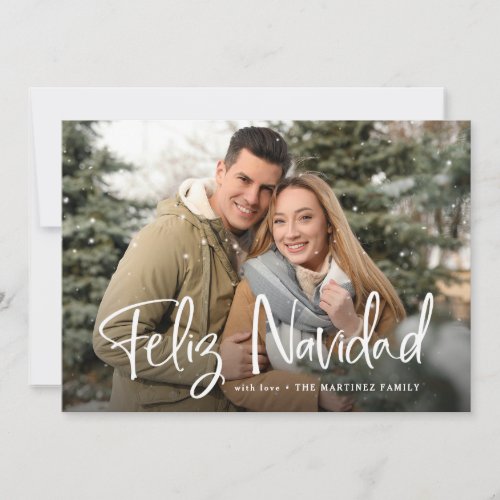 Feliz Navidad  Spanish Christmas with Photo Holiday Card