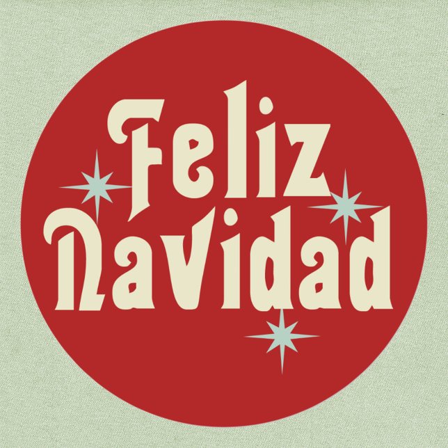 Feliz Navidad Spanish Classic Round Sticker (Creator Uploaded)