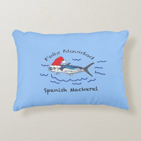 Feliz Navidad Spanish Mackerel Decorative Pillow