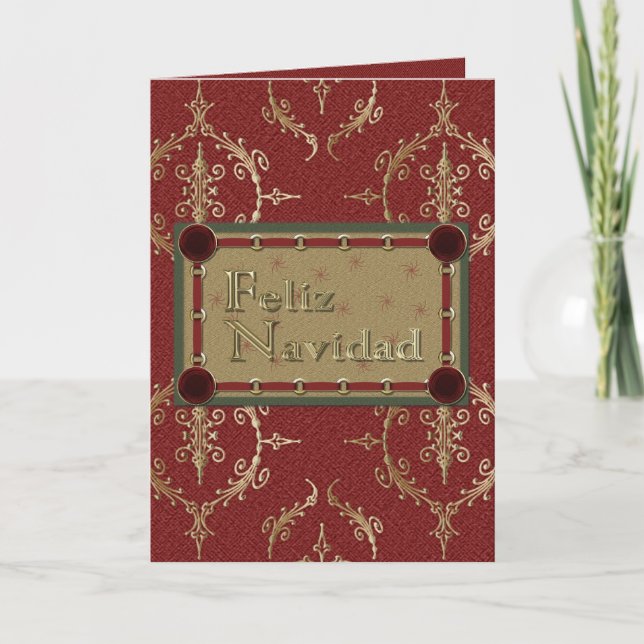 Feliz Navidad Spanish Merry Christmas Card (Front)