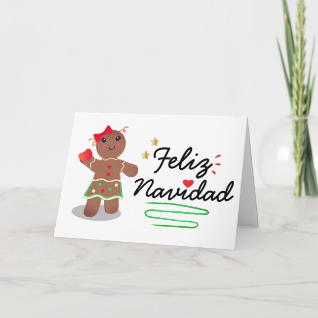 "Feliz Navidad" Spanish Merry Christmas Holiday Card (Front)
