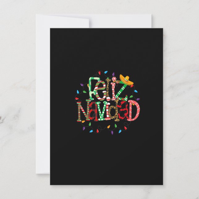 Feliz Navidad Spanish Merry Christmas Holiday Mexi Invitation (Front)