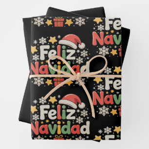 Feliz Navidad Spanish Mexican Merry Christmas Xmas Wrapping Paper Sheets