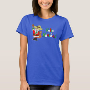 Feliz Navidad Spanish Santa Cartoon T-Shirt