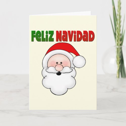 Feliz Navidad Spanish Santa Holiday Card