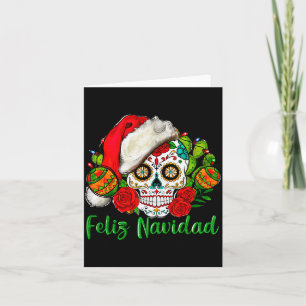 Feliz Navidad Sugar Skull Mexican Christmas Card