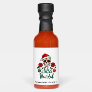 Feliz Navidad Sugar Skull Mexican Christmas T-Shir Hot Sauces