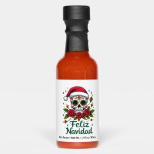 Feliz Navidad Sugar Skull Mexican Christmas T-Shir Hot Sauces