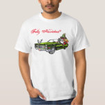 Feliz Navidad! T-Shirt<br><div class="desc">What's cooler than Santa Claus delivering gifts in a vintage green Cadillac Low-Rider? A unique Christmas gift great for office grab bags and stocking stuffers.</div>