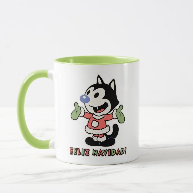 Feliz Navidad the Cat Mug (Left)