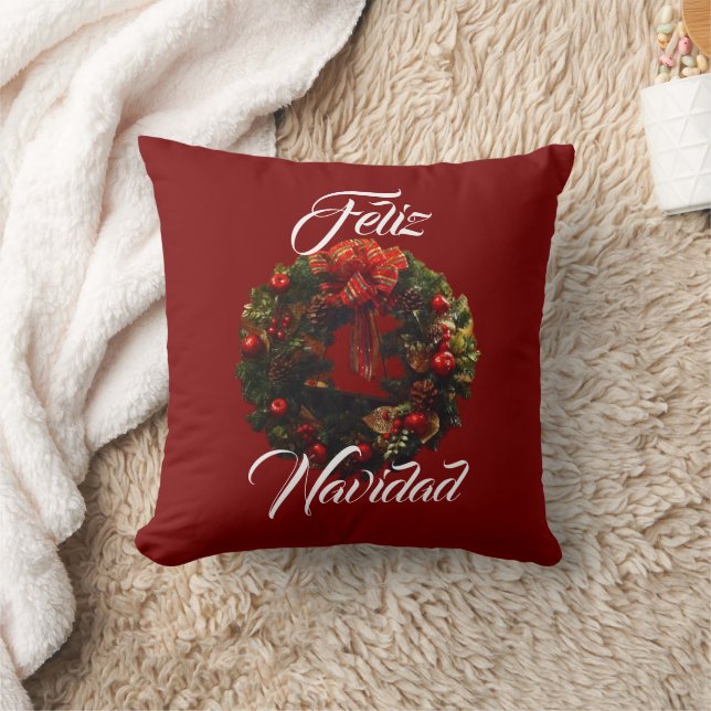 "Feliz Navidad" Throw Pillow (Blanket)