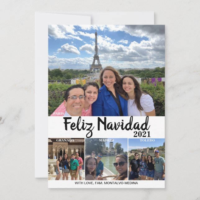 Feliz Navidad Travel Christmas Card (Front)