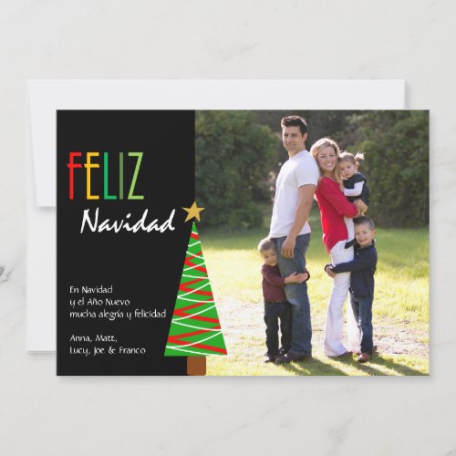 Feliz Navidad Vistoso _ Spanish Christmas Photo Holiday Card